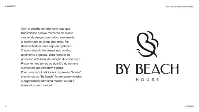 Manual de identidade visual da By Beach House, conceito do logotipo, por Unpack Design